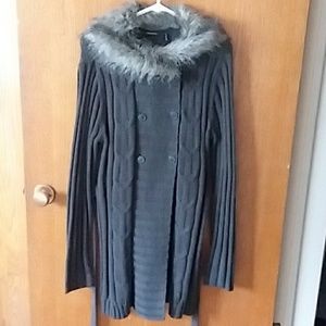 Daisy Fuentes Grey fur sweaters mid lenght